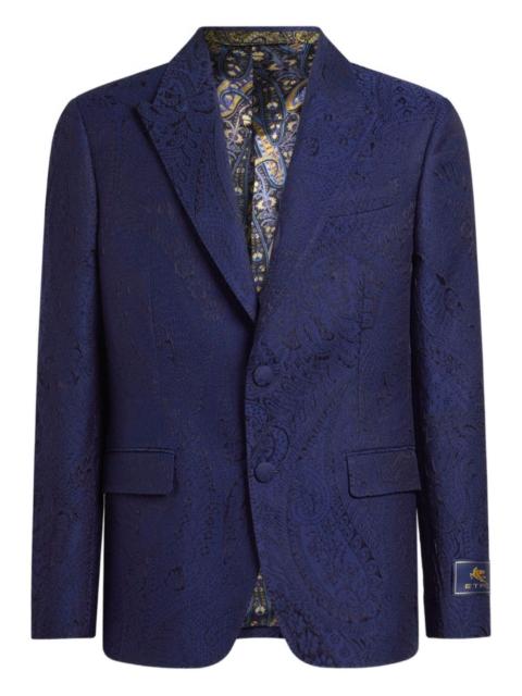 jacquard paisley single-breasted jacket