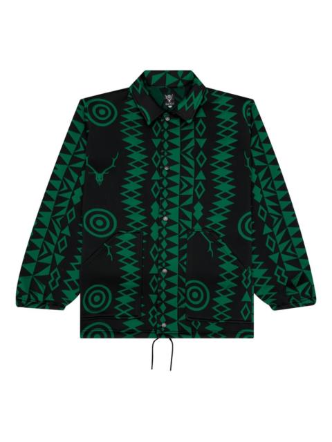 geometric-pattern coach jacket