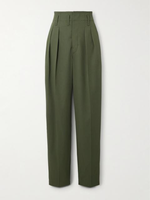 Pleated Wool Tapered Pants