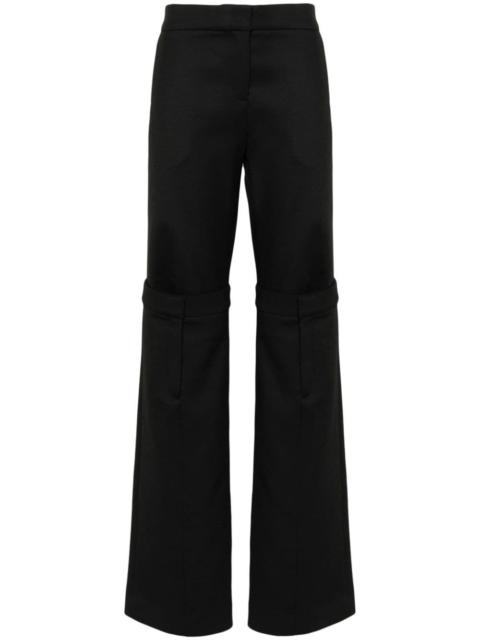 layered straight-leg trousers