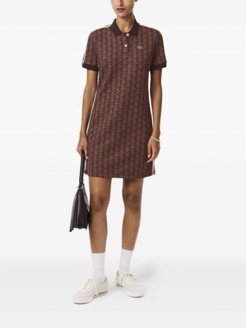 geometric-pattern polo dress