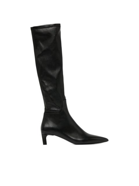 pointed-toe knee-high boots