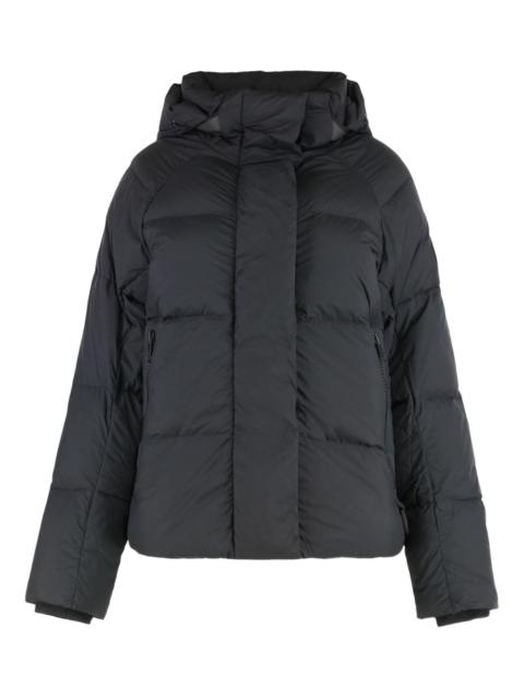 hooded zip puffer jacket