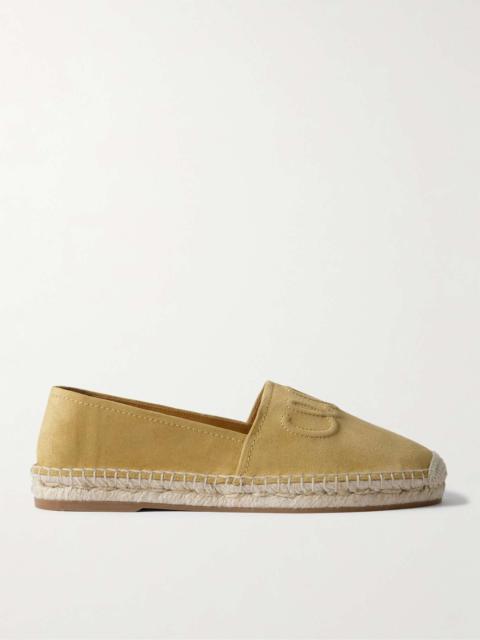 Isla logo-embossed suede espadrilles Tan