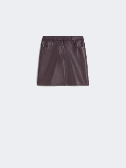 Short leather skirt - BORDEAUX