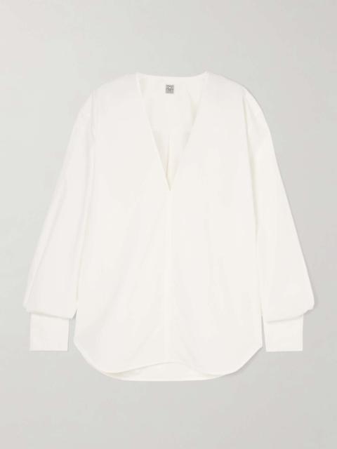 Oversized organic cotton-poplin shirt White