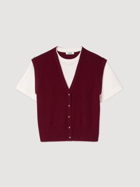 TWO-TONE WOOL AND CASHMERE SWEATER