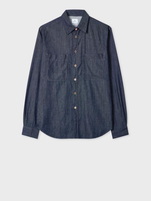 Casual-Fit Indigo Rinse Denim Shirt