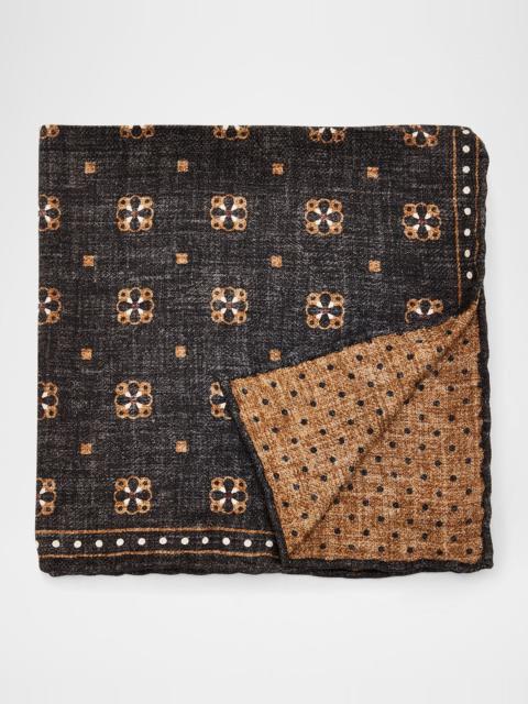 Men's Geometric Design Silk Pocket Square
