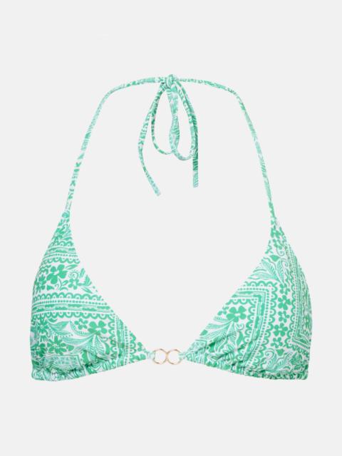 Costa printed halterneck bikini top