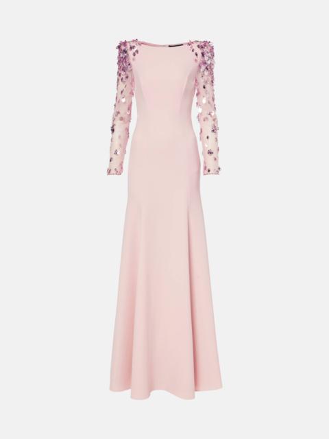 Embellished crêpe gown