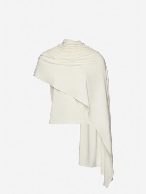 Fitted t-shirt with scarf in cream