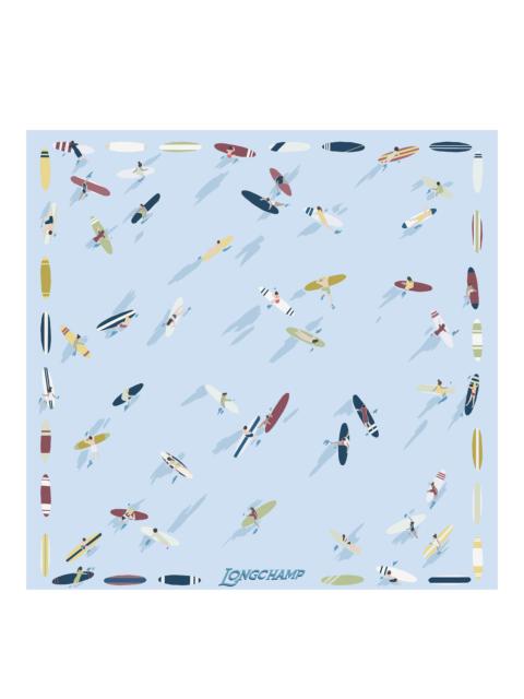 En Attendant la Vague Silk scarf 50 Sky Blue - Silk