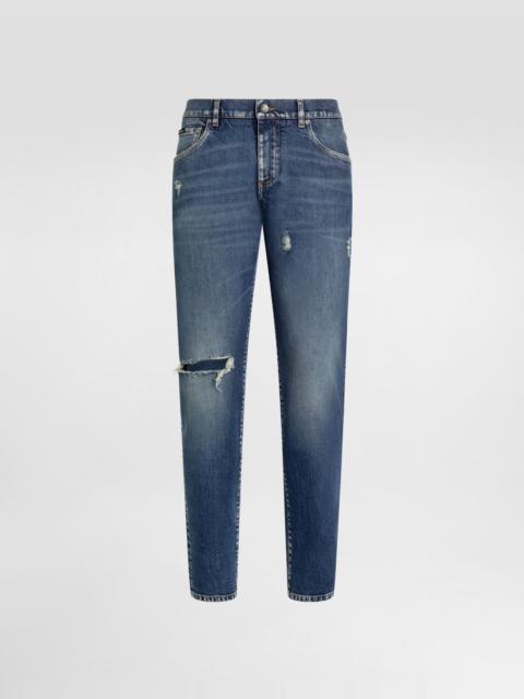 Slim-fit stretch cotton jeans
