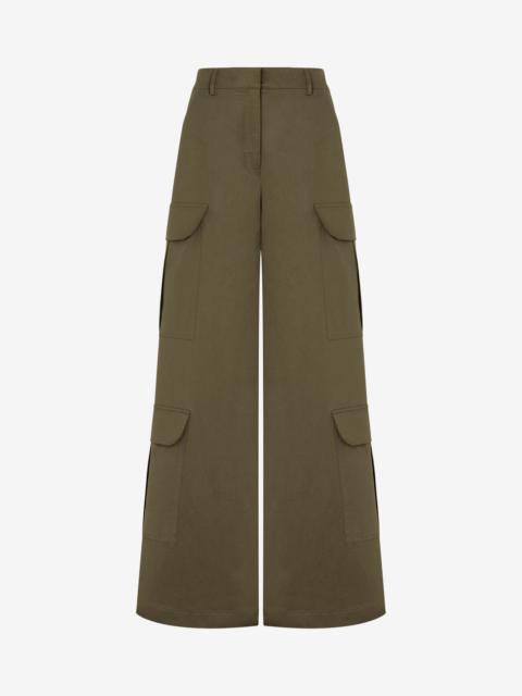 COTTON CANVAS PALAZZO TROUSERS