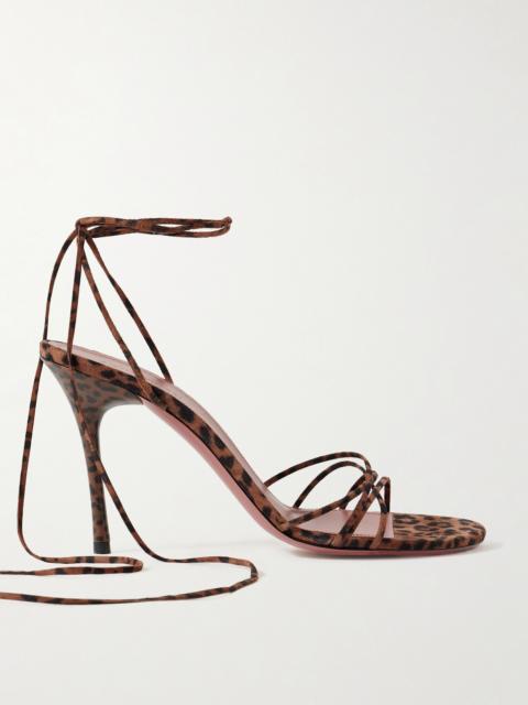 Lori Lace-up Leopard-print Suede Sandals