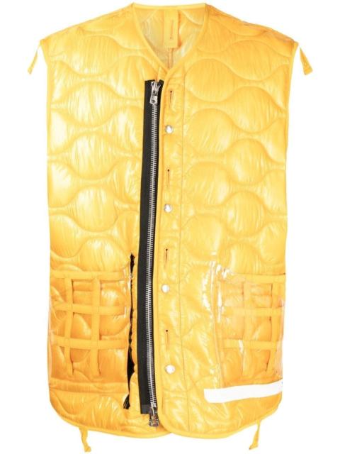quilted transparent pocket gilet