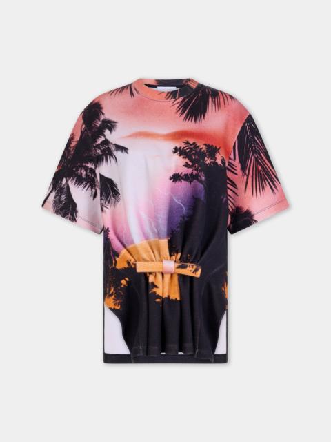 TAILORED T-SHIRT IN THUNDERSTORM-PRINTED COTTON