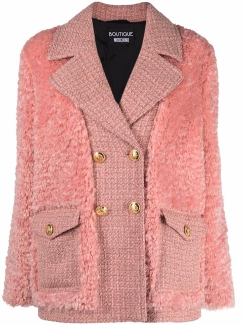 textured double-breasted blazer