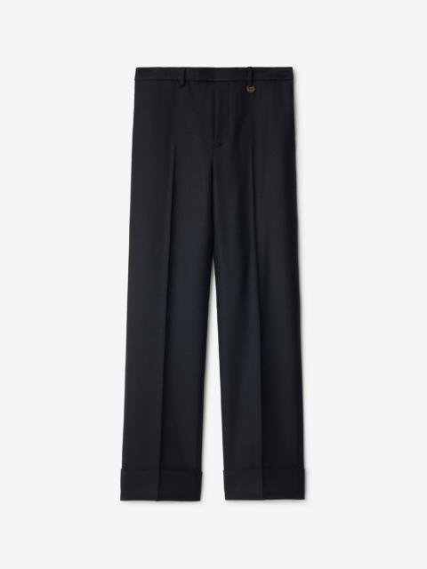 Check Wool Tailored Trousers