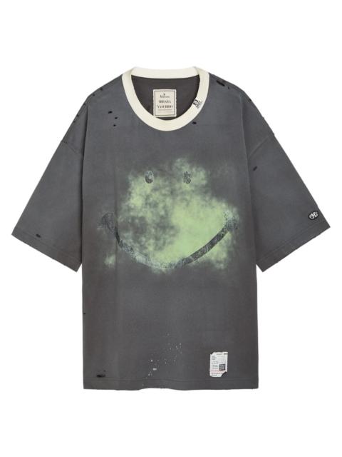 Maison Mihara Yasuhiro Distressed Printed Cotton T-shirt