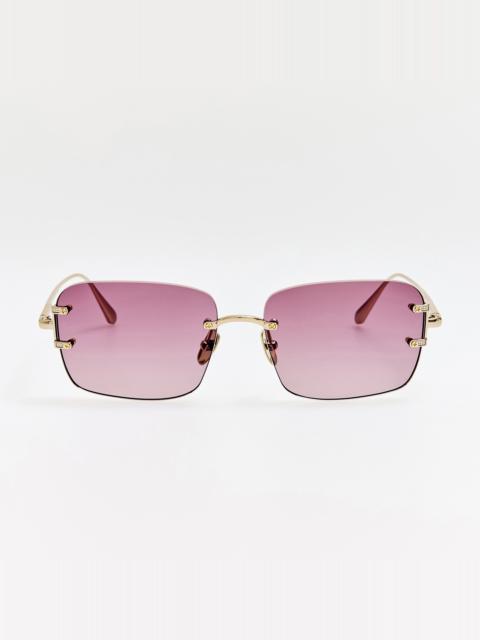 Sasha Sunglasses in 22K Gold and Mauve