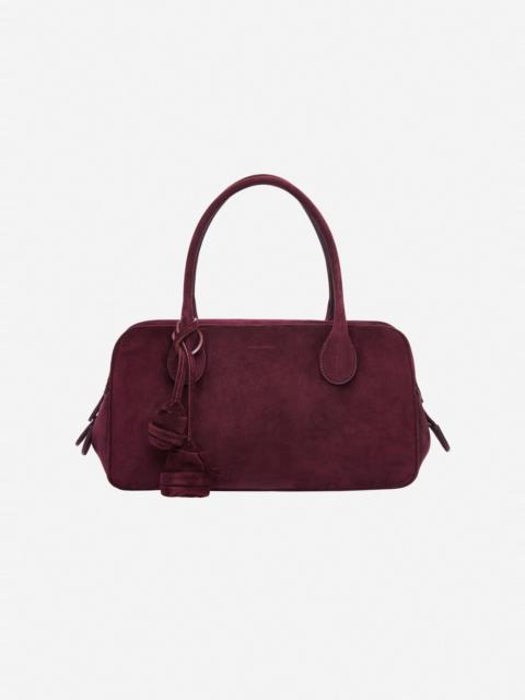 Brigitte in purple suede with flower charm