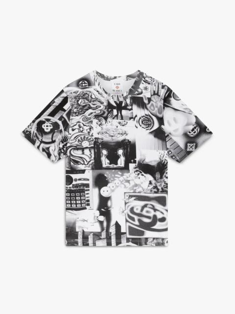 Rave Collage Short Sleeve Mesh T-Shirt | Casablanca Paris