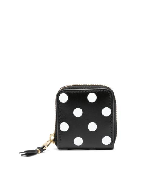bold-dot pattern leather wallet