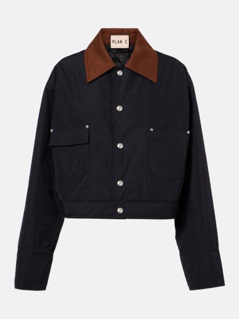Cropped twill jacket
