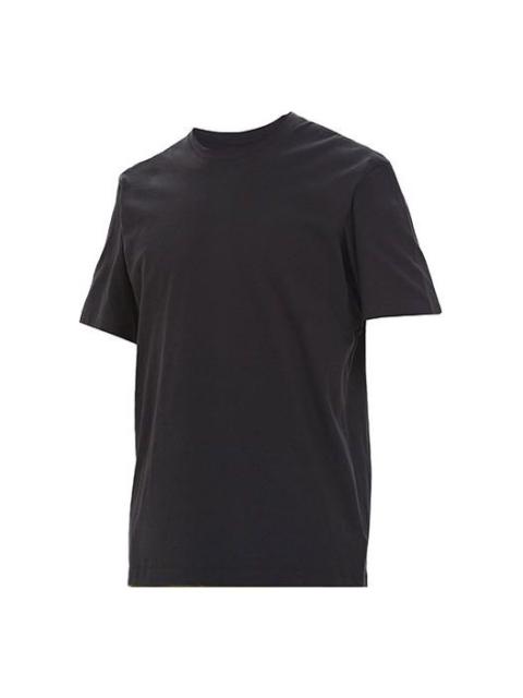 Men's Y-3 Back Printing Round Neck Casual Short Sleeve Black FN3348
