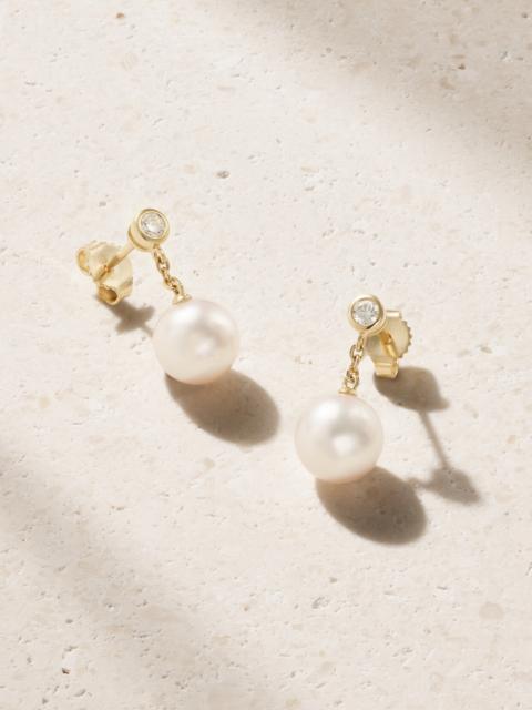 18-karat Gold, Pearl And Diamond Earrings