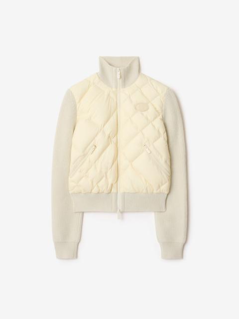 Check-stitch Nylon and Wool Jacket