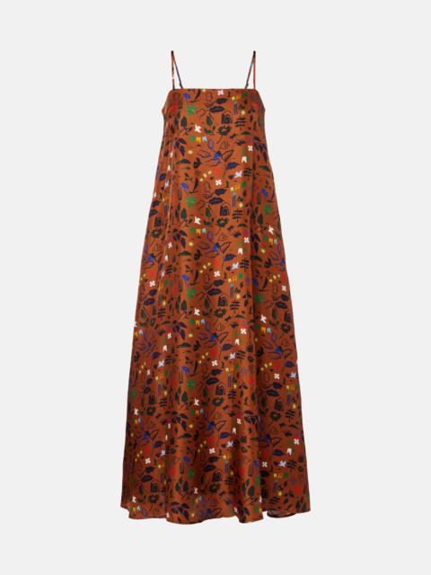 Melfi printed silk twill midi dress