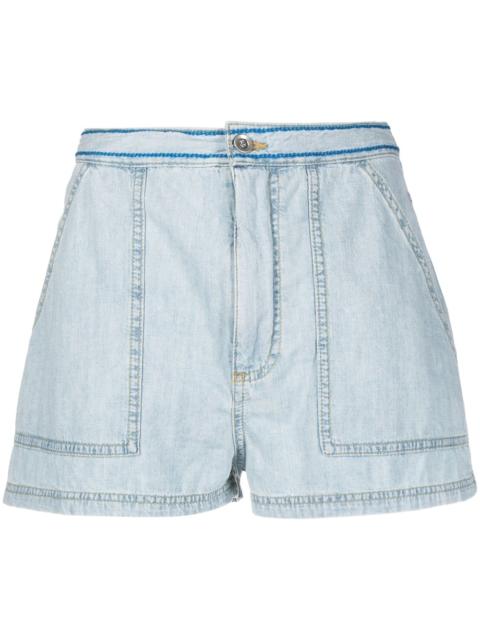 embroidered-logo denim shorts
