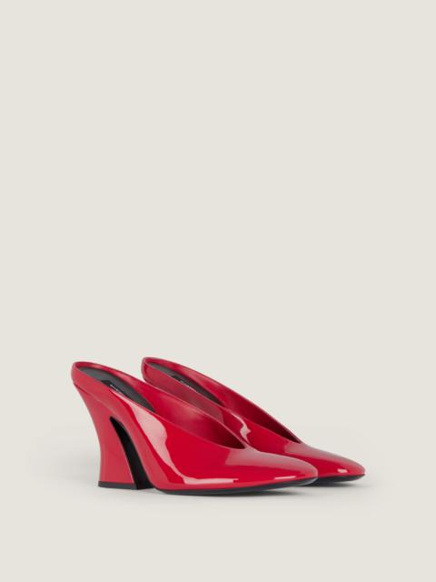 SCULPTED HEELED MULES IN PATENT LEATHER