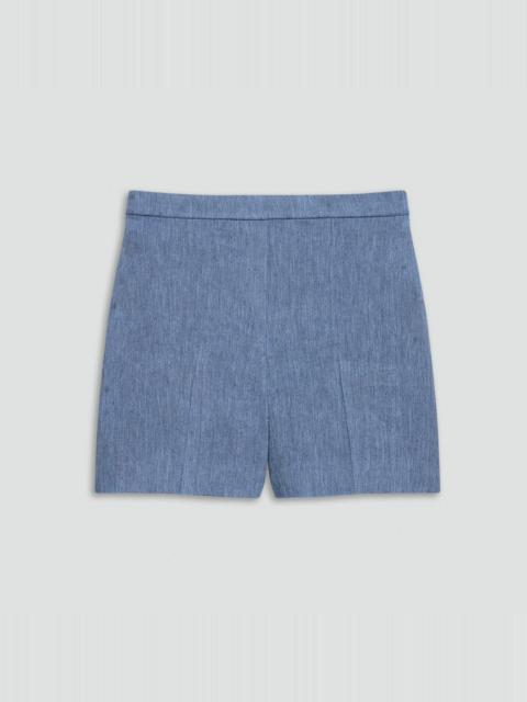 Wide-Leg Pull-On Short in Fluid Linen