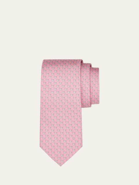Men's Mini Whale-Print Tie