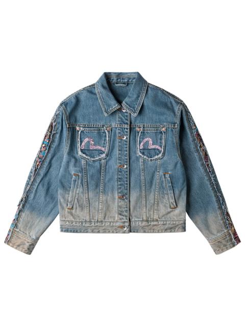 Brocade Panel Denim Jacket