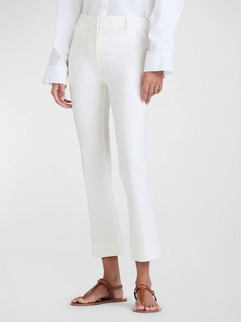Stretch-Cotton Cropped Flare Trousers
