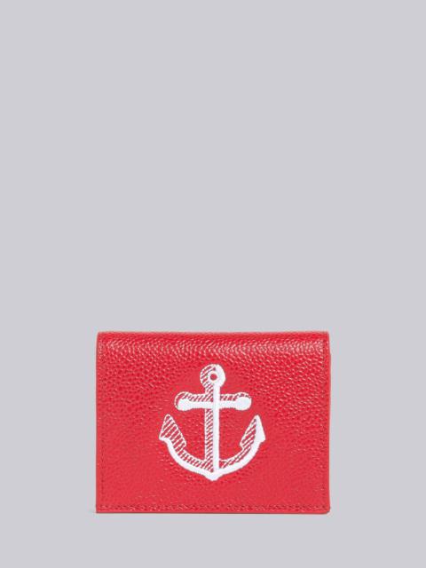 Pebble Grain Leather Anchor Double Card Holder