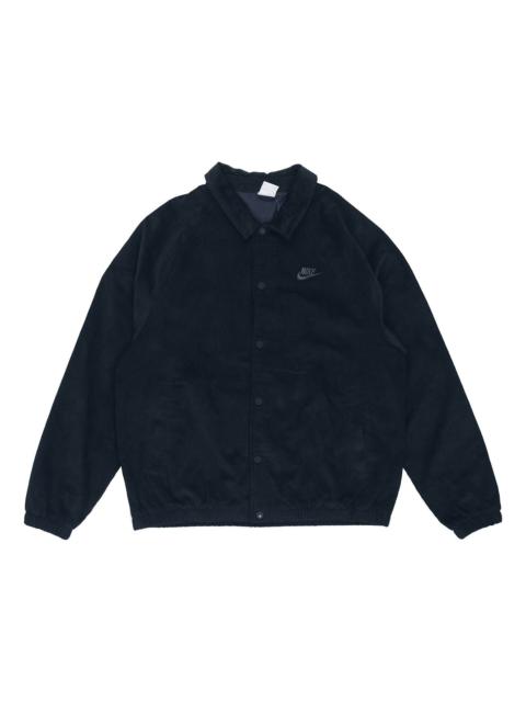 Men's Nike Stack logo Casual Corduroy Jacket Autumn Black DO2323-010