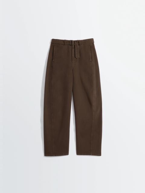 TWISTED BELTED PANTS IN DYED HEAVY BROKEN TWILL