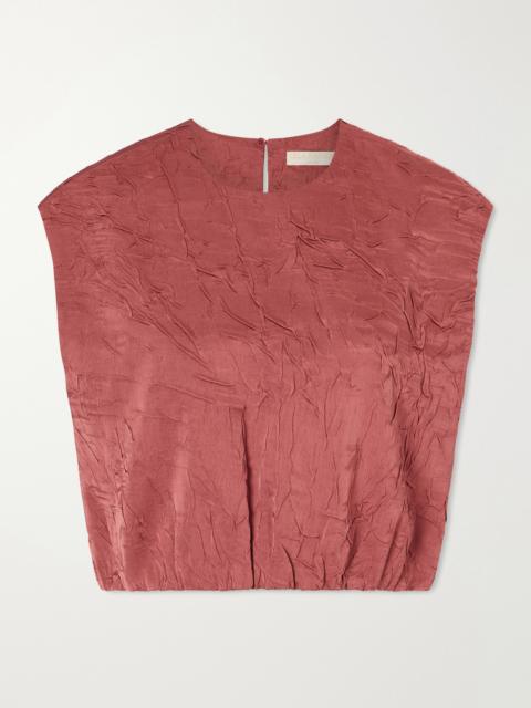 Crinkled Satin Tank Top