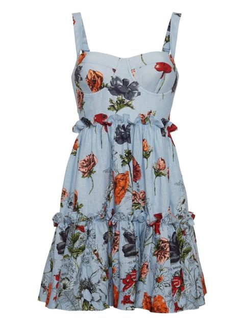 Audrey floral-print tiered mini dress