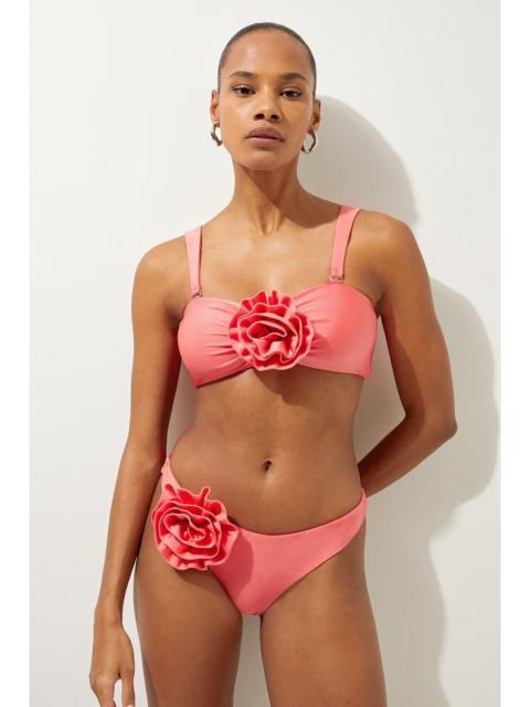 Rosette Detail Bandeau Bikini Top