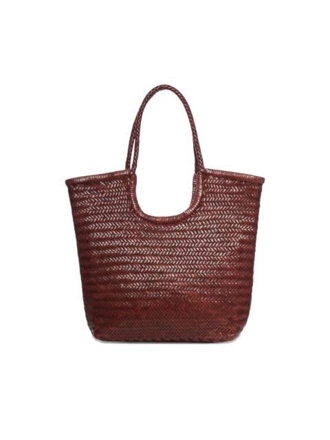NS Diagonal Triple Jump leather tote bag