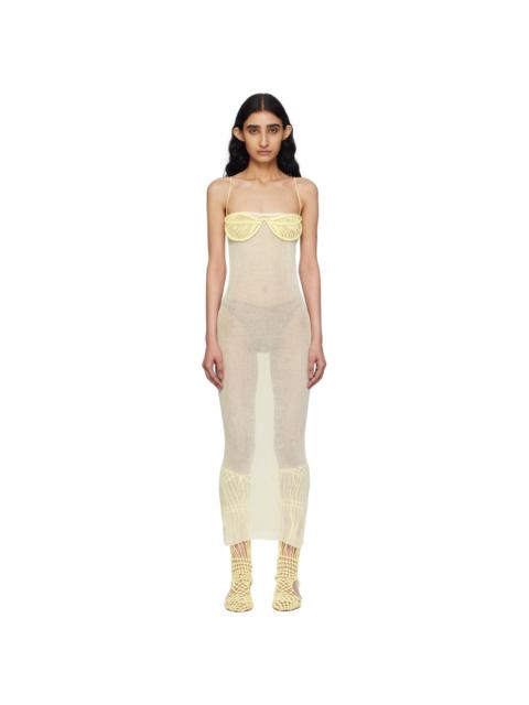 SSENSE Exclusive Off-White & Yellow Maxi Dress & Bra Set