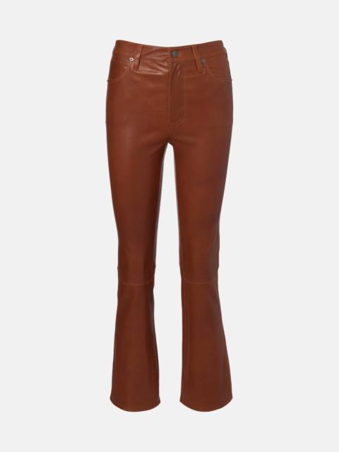 Reboot Crop leather bootcut pants