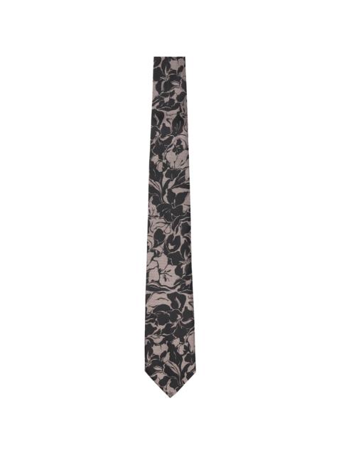 Purple & Black Printed Silk Tie